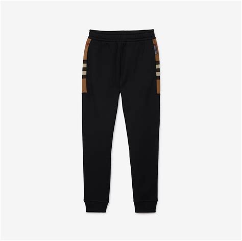 burberry jogging suit price|Check Panel Cotton Blend Jogging Pants in Black/birch brown.